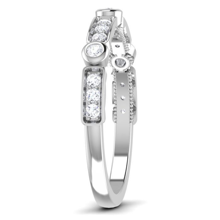 0.20 ct Natural Diamond Engagement Wedding Anniversary Band 14k White Gold - Image 4
