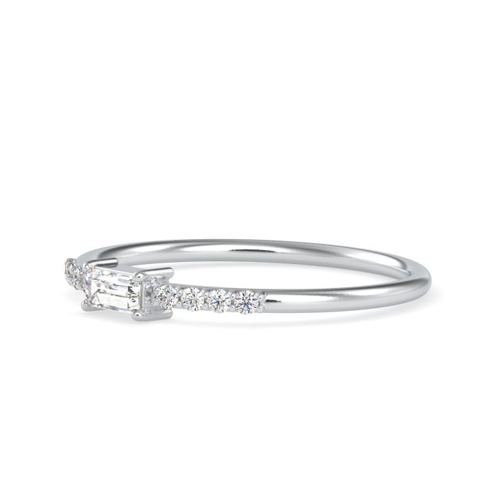 0.10 ct Natural Diamond Engagement Wedding Anniversary Band 14k White Gold - Image 4