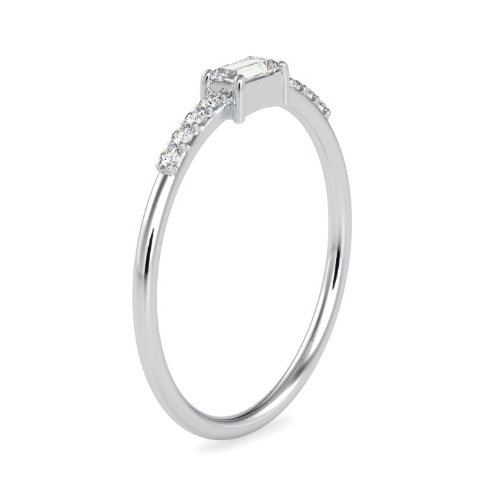 0.10 ct Natural Diamond Engagement Wedding Anniversary Band 14k White Gold - Image 2
