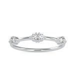 0.10 ct Natural Diamond Engagement Wedding Anniversary Band 14k White Gold
