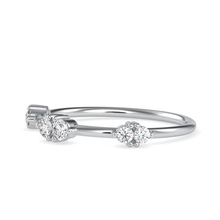 0.10 ct Natural Diamond Engagement Wedding Anniversary Band 14k White Gold - Image 4