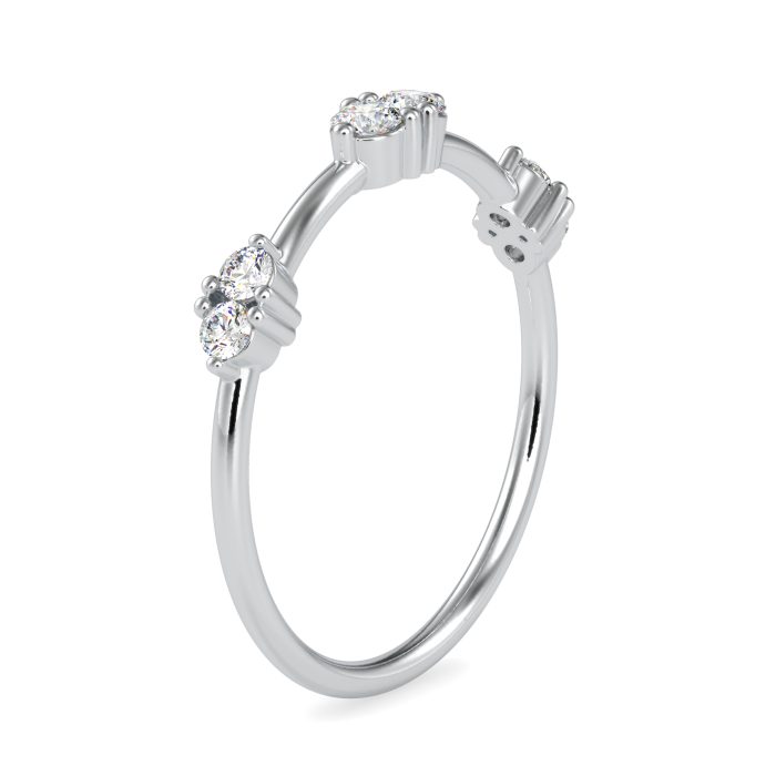0.10 ct Natural Diamond Engagement Wedding Anniversary Band 14k White Gold - Image 2