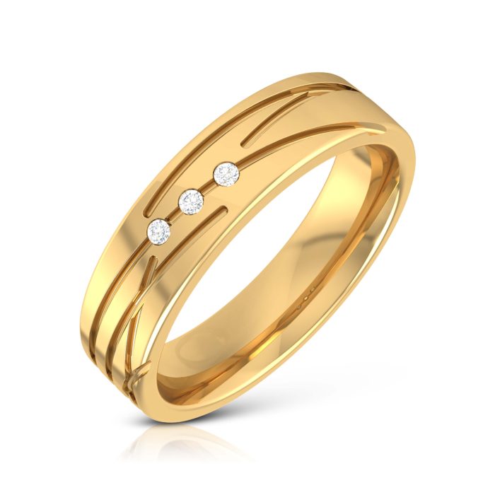 14k Gold 0.03 ct Natural Diamond Engagement Wedding Bands - Image 2