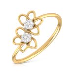 14k Gold 0.03 ct Natural Diamond Rings For Women's Gift Daily Wear