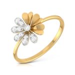 14k Gold 0.07 ct Natural Diamond Rings For Women's Gift Daily Wear