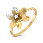 14k Gold 0.07 ct Natural Diamond Rings For Women's Gift Daily Wear
