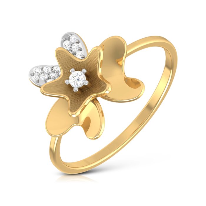 14k Gold 0.07 ct Natural Diamond Rings For Women's Gift Daily Wear - Image 1