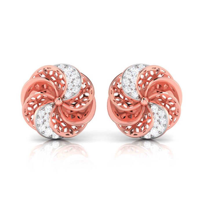 0.29 ct Natural Diamond Earrings 14k Yellow, Rose White Gold - Image 9