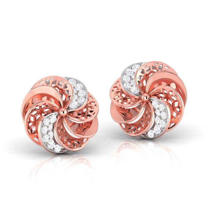 0.29 ct Natural Diamond Earrings 14k Yellow, Rose White Gold - Image 10