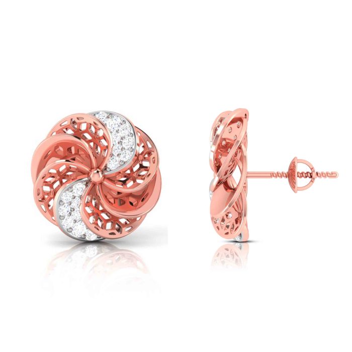 0.29 ct Natural Diamond Earrings 14k Yellow, Rose White Gold - Image 11