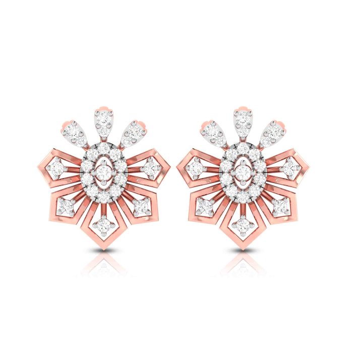 0.48 ct Natural Diamond Earrings 14k Yellow, Rose White Gold - Image 2