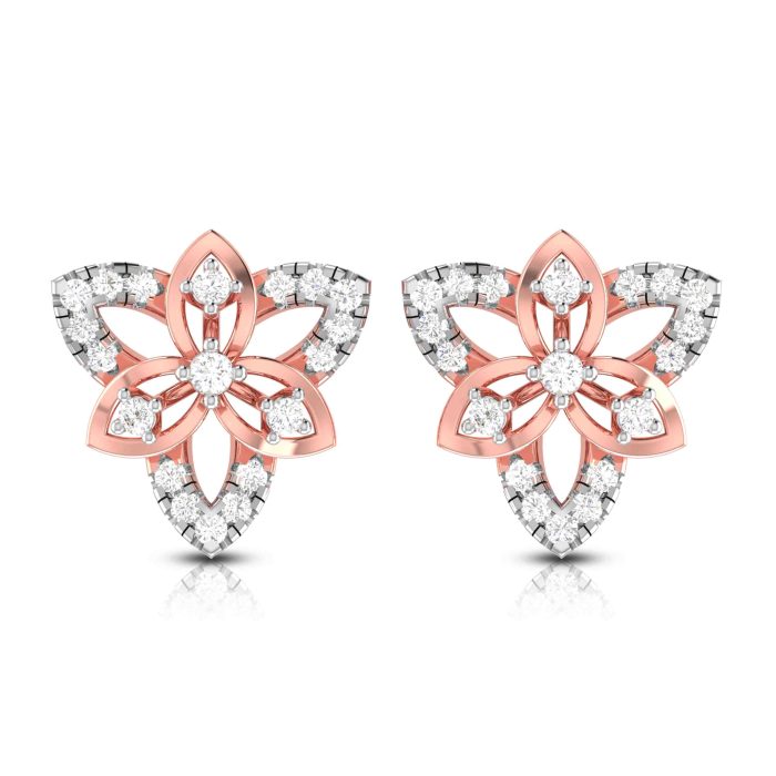 0.39 ct Natural Diamond Earrings 14k Yellow, Rose White Gold - Image 2