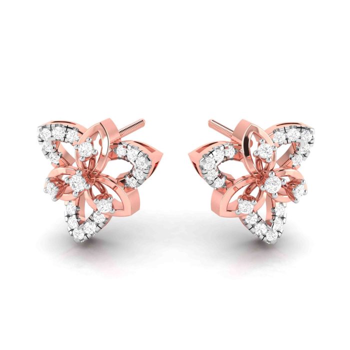 0.39 ct Natural Diamond Earrings 14k Yellow, Rose White Gold - Image 3