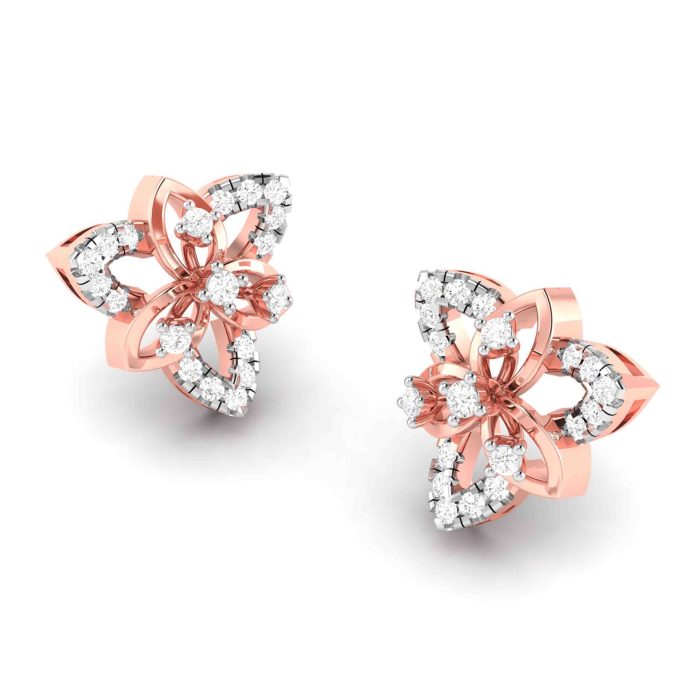 0.39 ct Natural Diamond Earrings 14k Yellow, Rose White Gold - Image 4