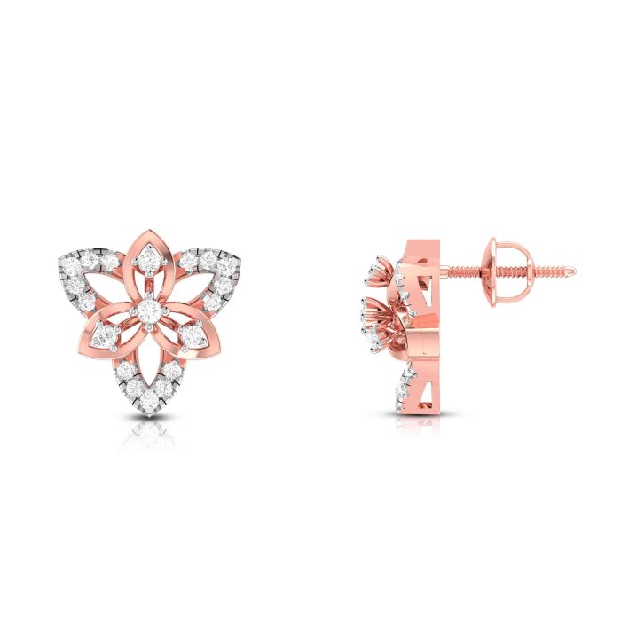 0.39 ct Natural Diamond Earrings 14k Yellow, Rose White Gold - Image 5