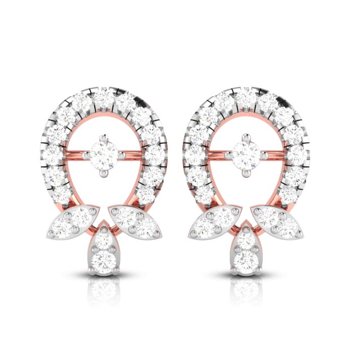 0.48 ct Natural Diamond Earrings 14k Yellow, Rose White Gold - Image 2