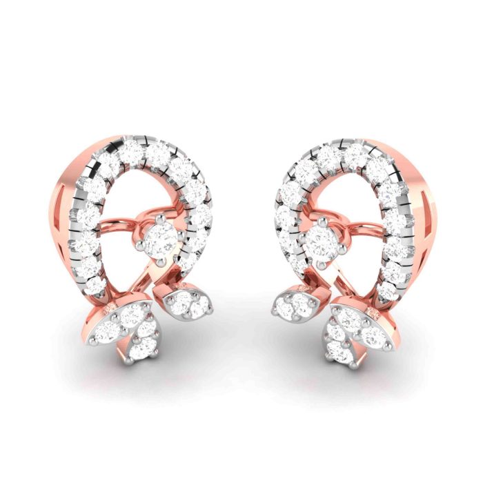 0.48 ct Natural Diamond Earrings 14k Yellow, Rose White Gold - Image 3