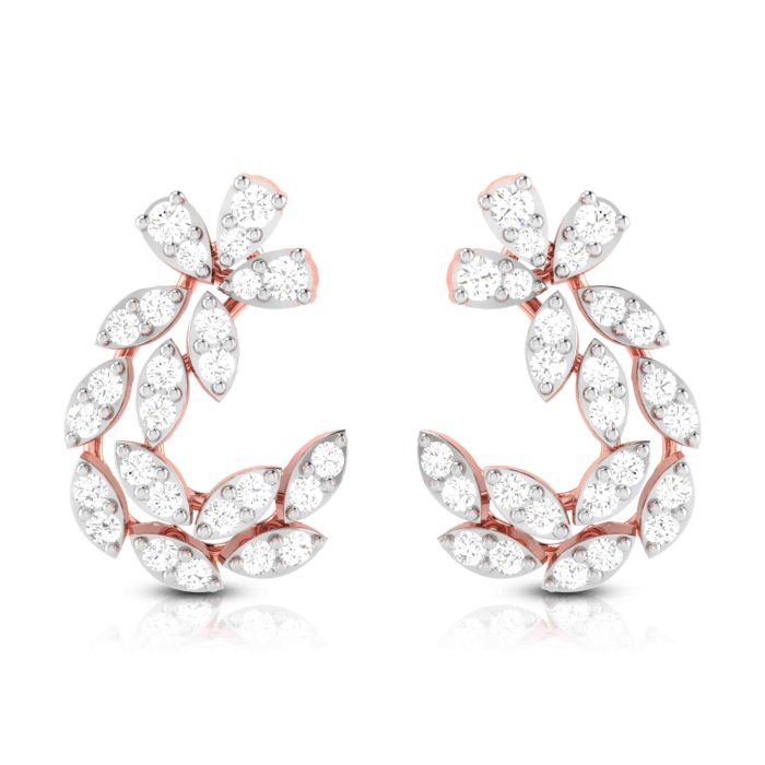 0.47 ct Natural Diamond Earrings 14k Yellow, Rose White Gold - Image 2