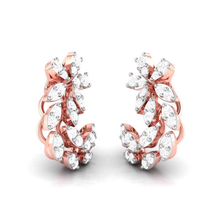 0.47 ct Natural Diamond Earrings 14k Yellow, Rose White Gold - Image 3
