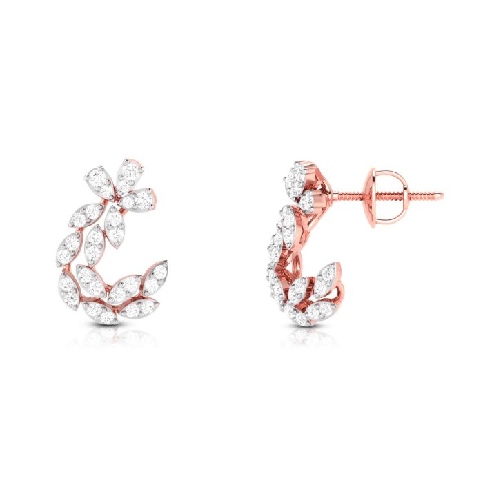 0.47 ct Natural Diamond Earrings 14k Yellow, Rose White Gold - Image 4