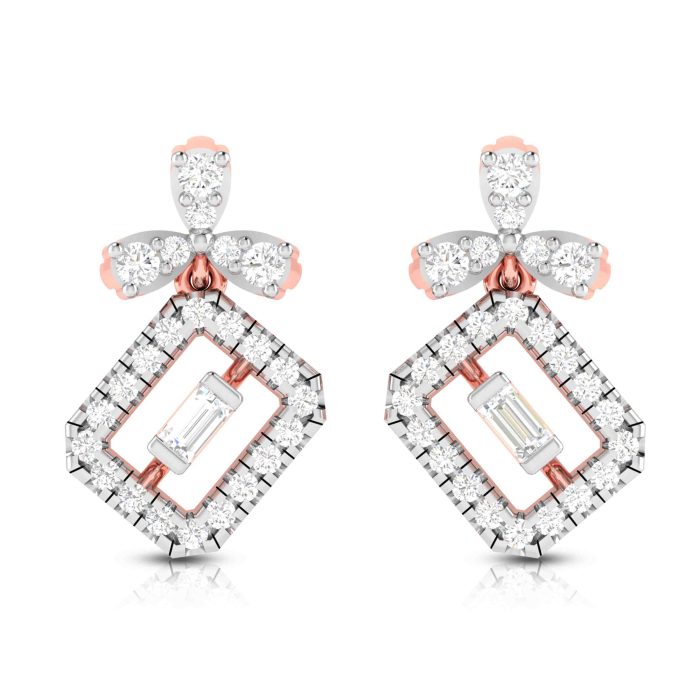 0.40 ct Natural Diamond Earrings 14k Yellow, Rose White Gold - Image 2