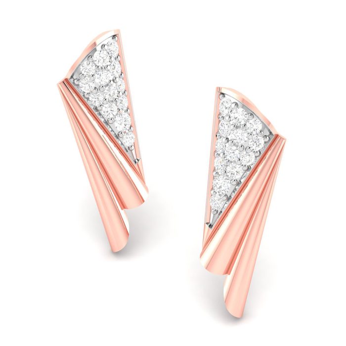 0.35 ct Natural Diamond Earrings 14k Yellow, Rose White Gold - Image 3
