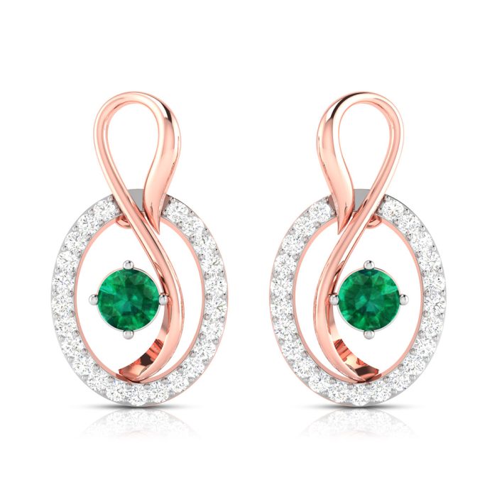 0.55 ct Natural Diamond Earrings 14k Yellow, Rose White Gold - Image 2
