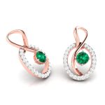 0.55 ct Natural Diamond Earrings 14k Yellow, Rose White Gold - Image 3