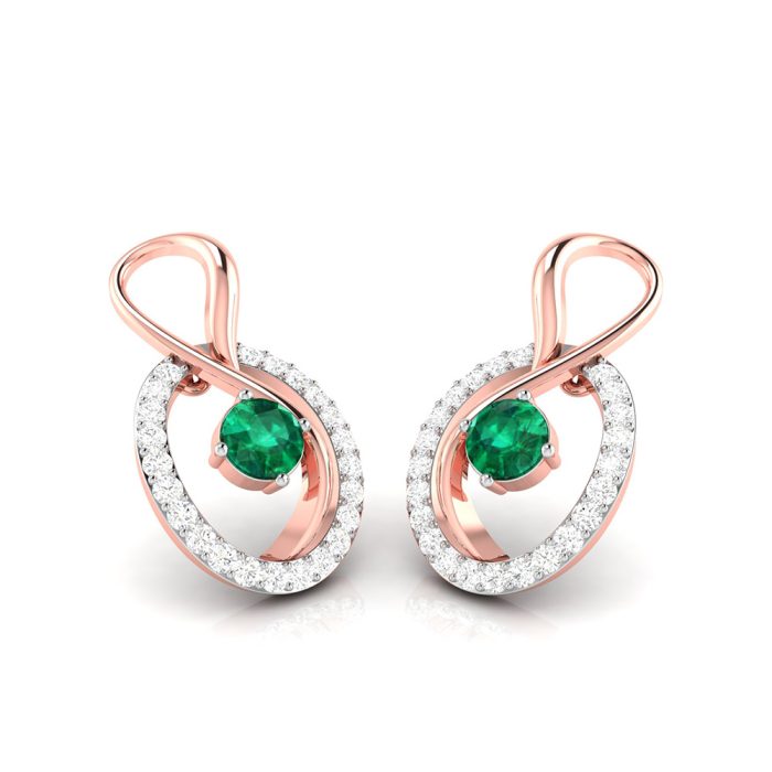 0.55 ct Natural Diamond Earrings 14k Yellow, Rose White Gold - Image 4