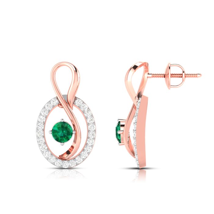 0.55 ct Natural Diamond Earrings 14k Yellow, Rose White Gold - Image 5
