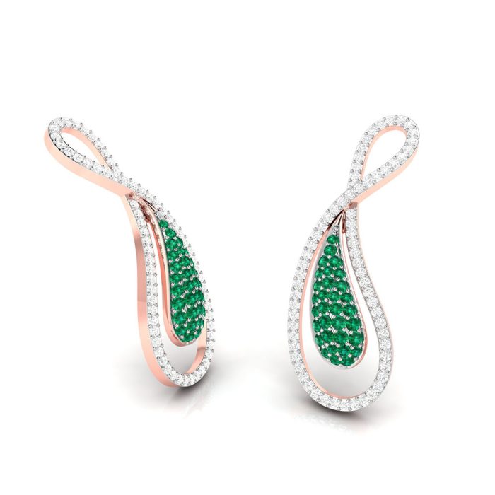 0.78 ct Natural Diamond Earrings 14k Yellow, Rose White Gold - Image 4