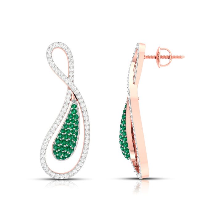0.78 ct Natural Diamond Earrings 14k Yellow, Rose White Gold - Image 5