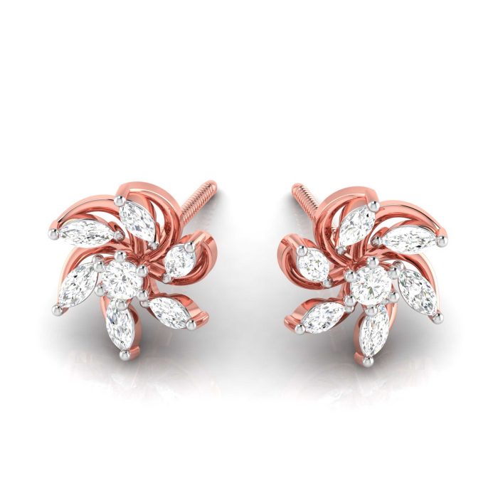0.30 ct Natural Diamond Earrings 14k Yellow, Rose White Gold - Image 2