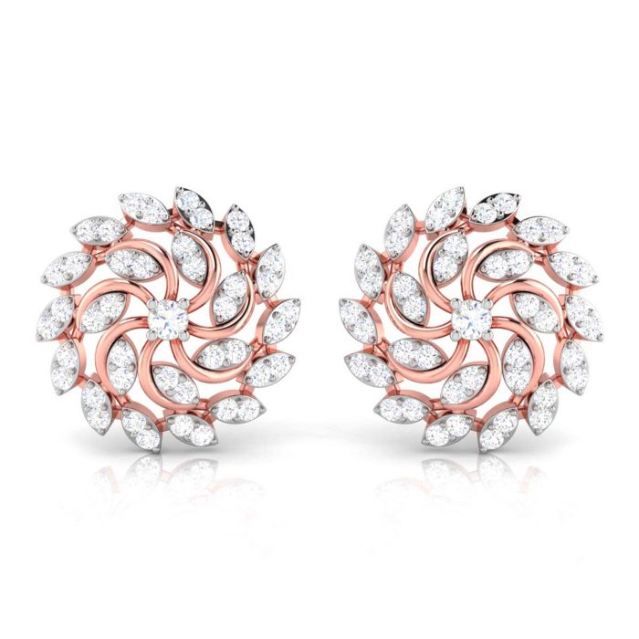 0.48 ct Natural Diamond Earrings 14k Yellow, Rose White Gold - Image 3