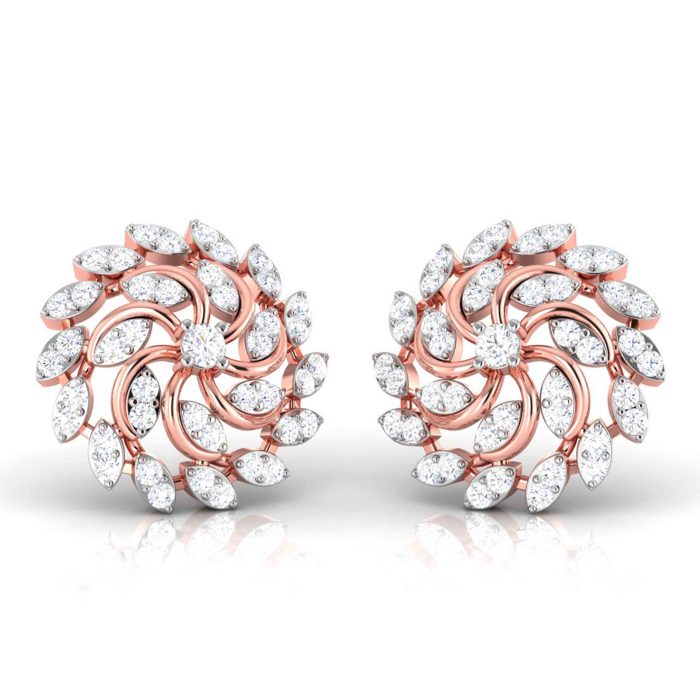 0.48 ct Natural Diamond Earrings 14k Yellow, Rose White Gold - Image 5