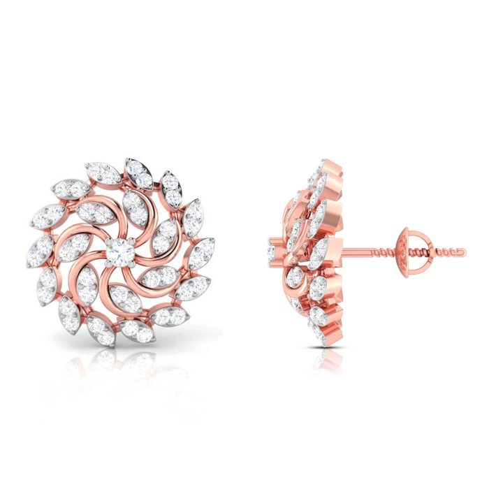 0.48 ct Natural Diamond Earrings 14k Yellow, Rose White Gold - Image 6