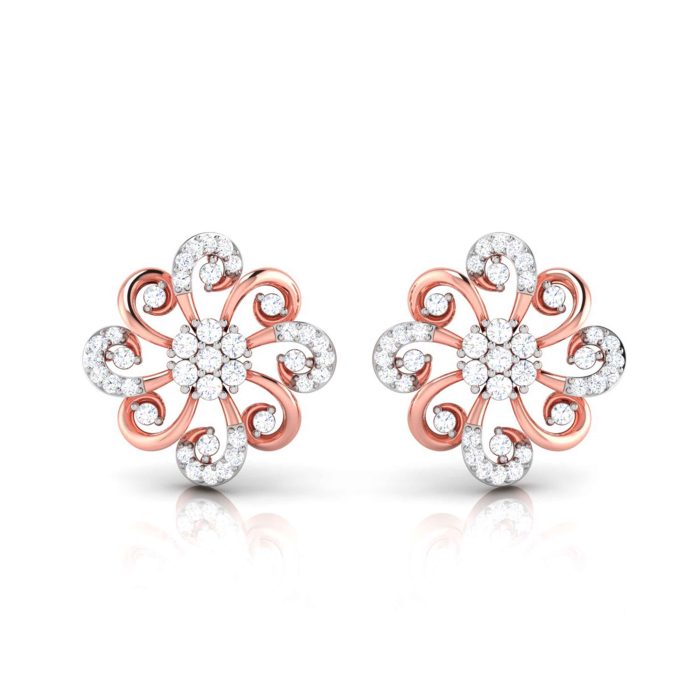 0.29 ct Natural Diamond Earrings 14k Yellow, Rose White Gold - Image 2