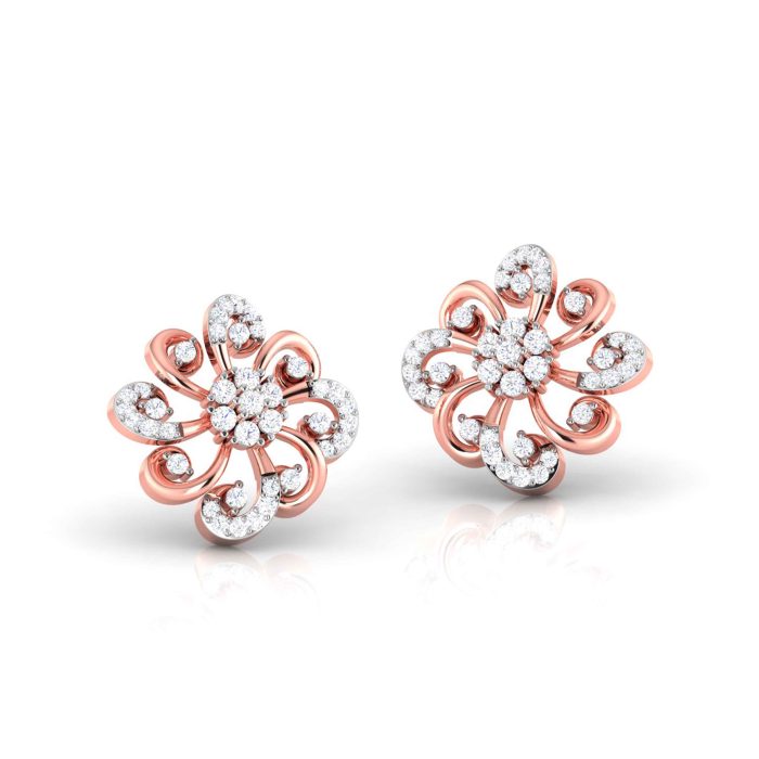 0.29 ct Natural Diamond Earrings 14k Yellow, Rose White Gold - Image 9