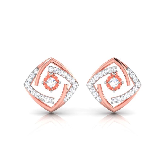 0.41 ct Natural Diamond Earrings 14k Yellow, Rose White Gold - Image 2