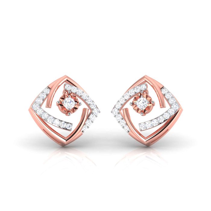0.41 ct Natural Diamond Earrings 14k Yellow, Rose White Gold - Image 4
