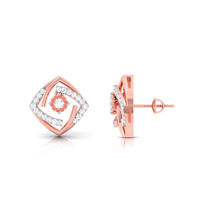 0.41 ct Natural Diamond Earrings 14k Yellow, Rose White Gold - Image 5