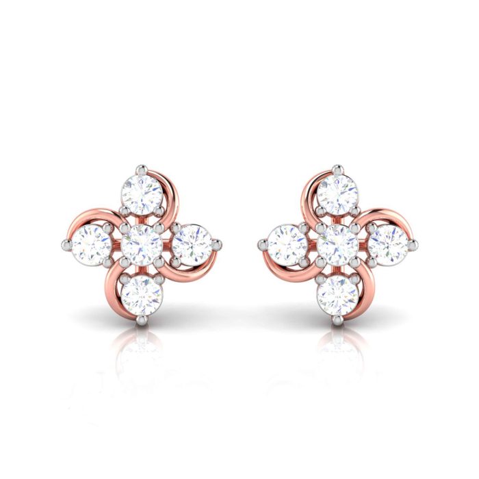 0.30 ct Natural Diamond Earrings 14k Yellow, Rose White Gold - Image 9