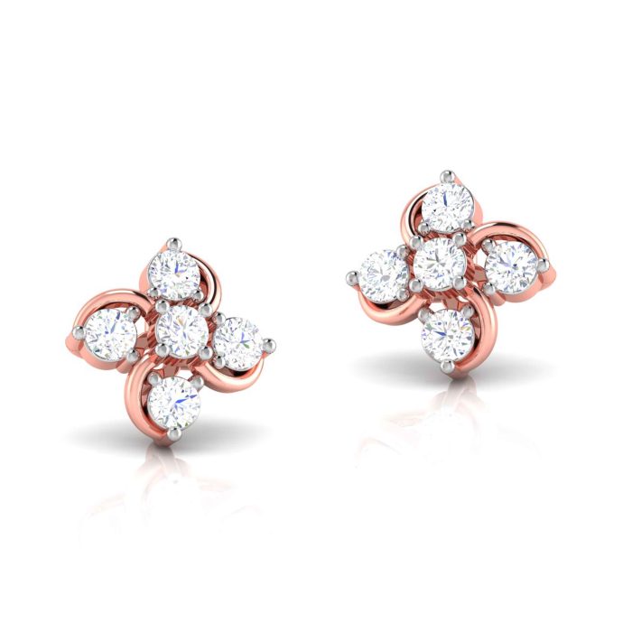 0.30 ct Natural Diamond Earrings 14k Yellow, Rose White Gold - Image 10