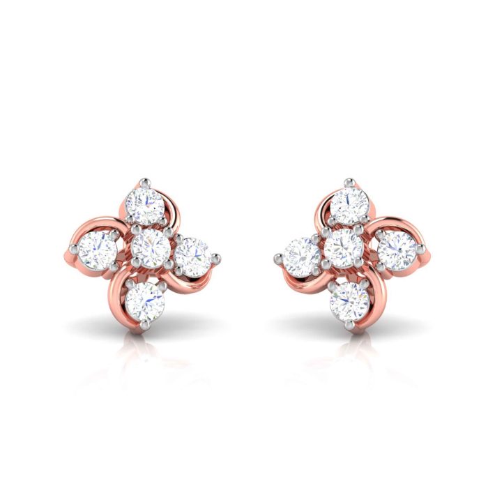 0.30 ct Natural Diamond Earrings 14k Yellow, Rose White Gold - Image 2