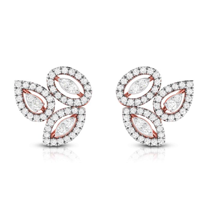 0.48 ct Natural Diamond Earrings 14k Yellow, Rose White Gold - Image 2