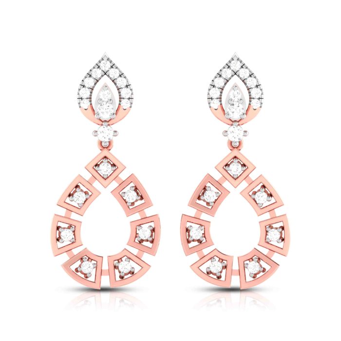 0.48 ct Natural Diamond Earrings 14k Yellow, Rose White Gold - Image 2