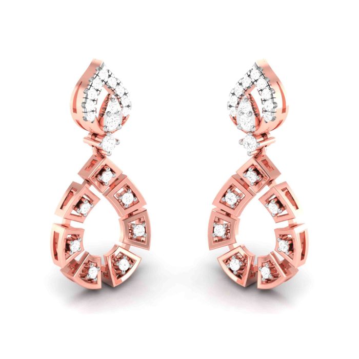 0.48 ct Natural Diamond Earrings 14k Yellow, Rose White Gold - Image 3