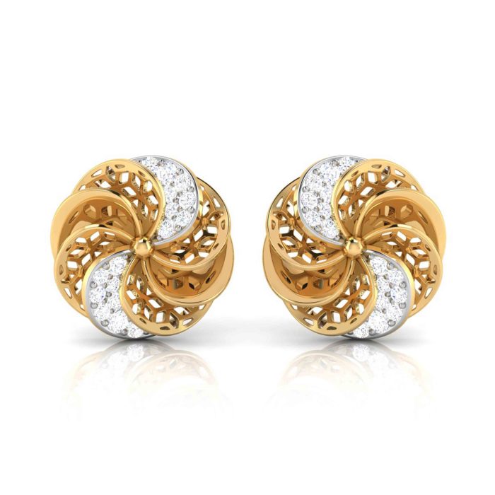 0.29 ct Natural Diamond Earrings 14k Yellow, Rose White Gold - Image 1