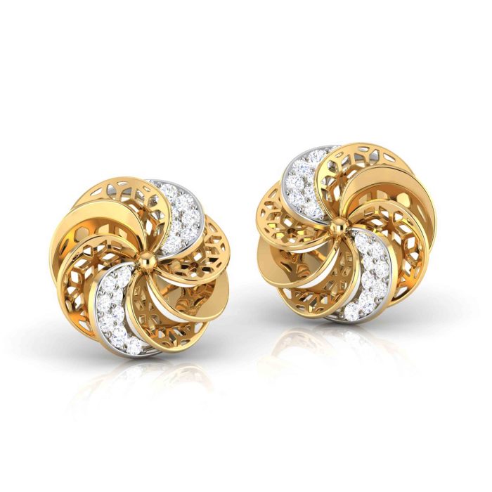 0.29 ct Natural Diamond Earrings 14k Yellow, Rose White Gold - Image 4