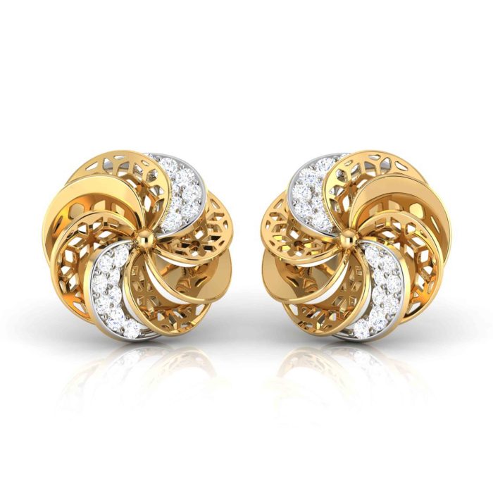 0.29 ct Natural Diamond Earrings 14k Yellow, Rose White Gold - Image 5